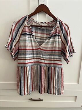 Esprit Multicolor Striped V-Neck Top